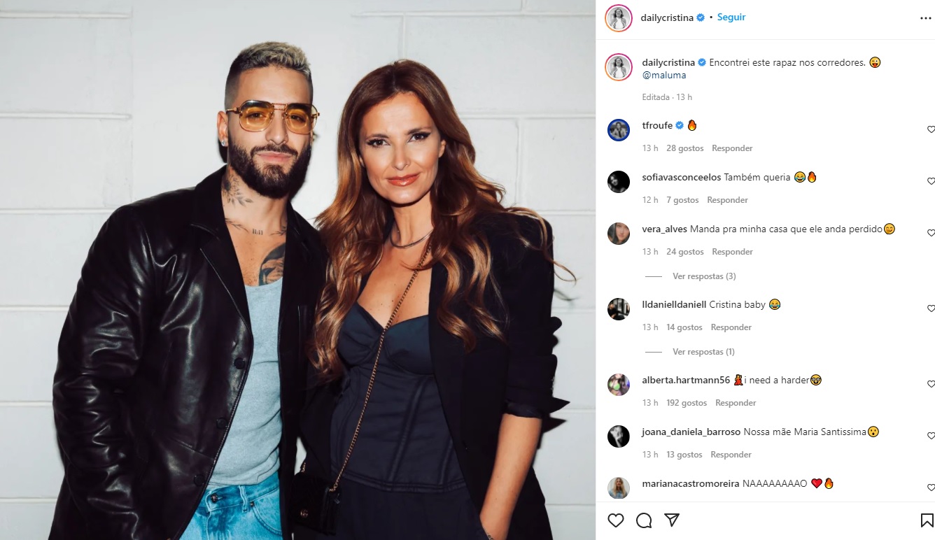 Cristina Ferreira Mostra Se Ao Lado Do Cantor Maluma