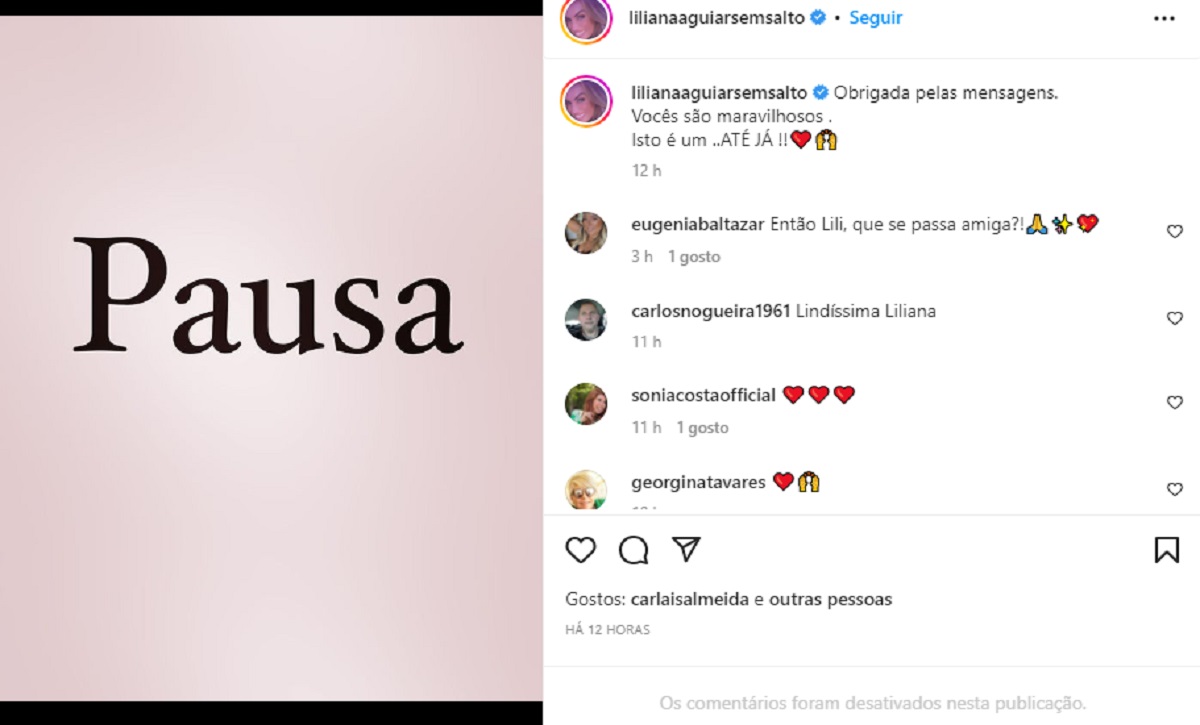 Liliana Aguiar Revela Que Vai Fazer Uma Pausa