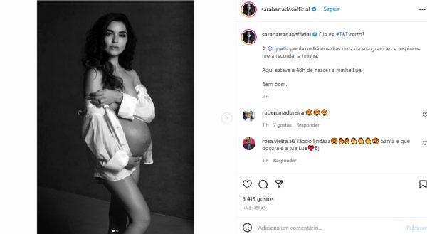 Sara Barradas recorda sessão fotográfica sem roupa na gravidez
